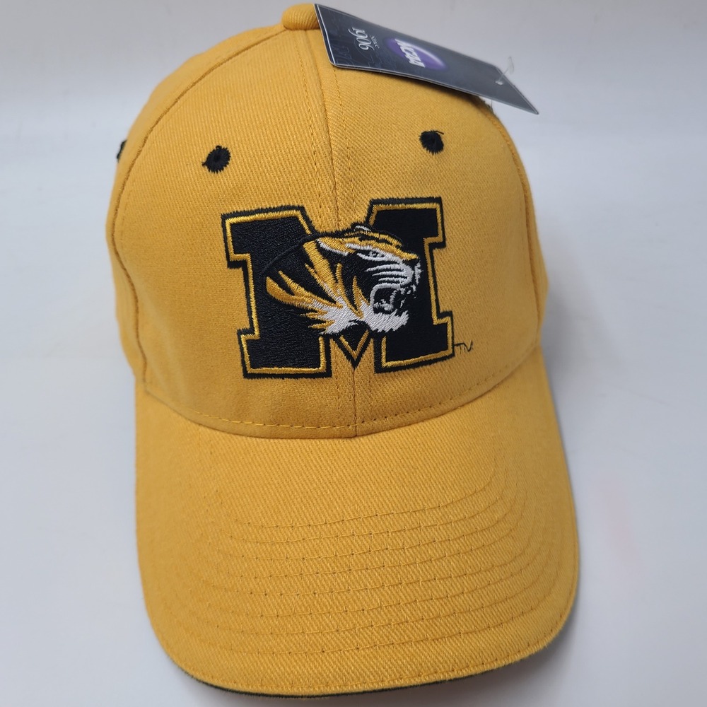 Missouri Tigers Hat Adjustable Signatures Yellow NCAA University Logo Mizzou Men